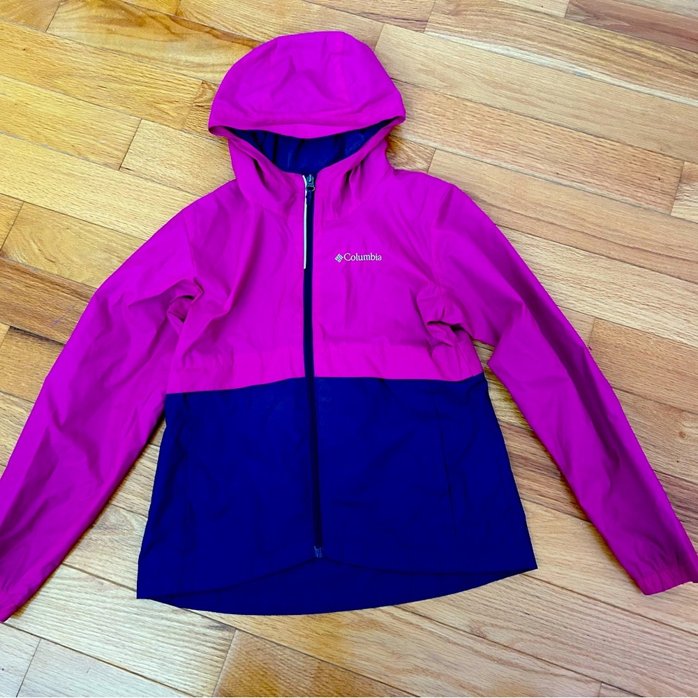Columbia hooded Rain Jacket Girls size M